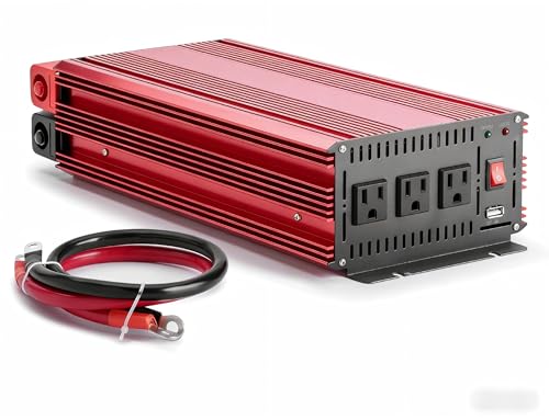 Image of 3000 Watts Power Inverter - vansoet 12V dc to 110/120V ac Car Inverter with 3 AC Outlets & Dual USB Ports for Vehicles, Ideal for Home, Emergency, Camping, RV, Truck, and Travel - Aluminum Housing