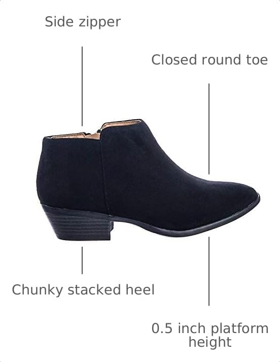 Image of Soda Women's Mug Round Toe Faux Suede Stacked Heel Western Ankle Bootie