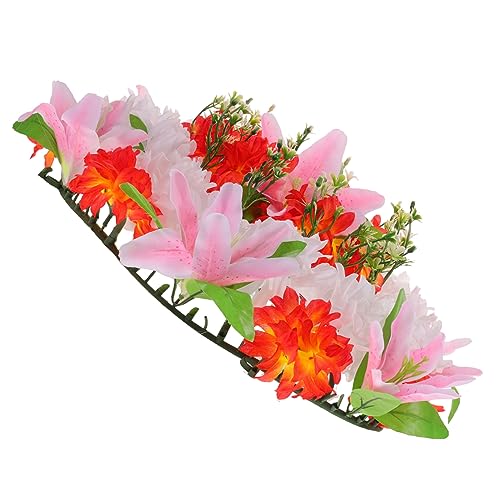 ABOOFAN Couronne Funéraire Artificielle De Deuil, Petite Taille, Matériau Pratique, Couleur Rose Clair, Décoration Cimetière, Guirlande Funéraire pour Cérémonie, Couronne Commémorative