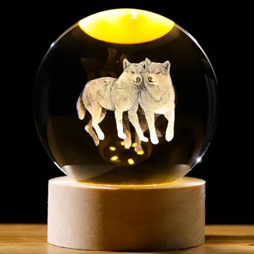 Arikyrist 3D Crystal Wolf Figurines Gifts for Wolf Lovers, Wolf ...