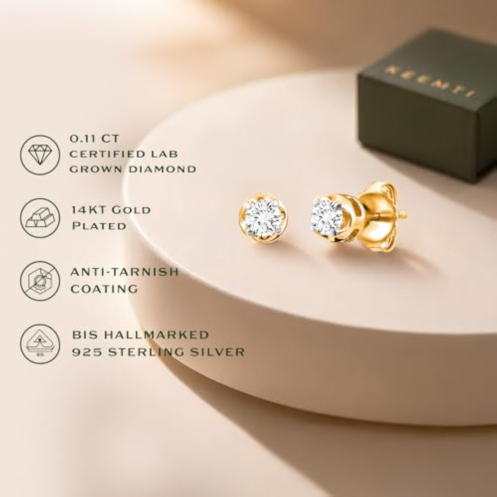 Women's Lab Grown Diamond Second Piercing Stud Earrings