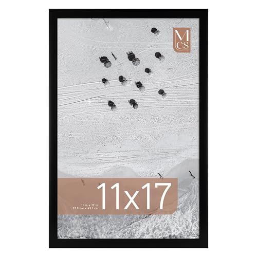 Image of MCS Foundation 11x17 Poster Frame Traditional Black, Vertical & Horizontal Wall Hanging Large Picture Frame for Photos, Posters & Art Prints (1-Pack)