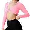 YEOREO Kyla Women Crop Top Long Sleeve Padded Sports Low Medium Impact Yoga Shirt Workout
