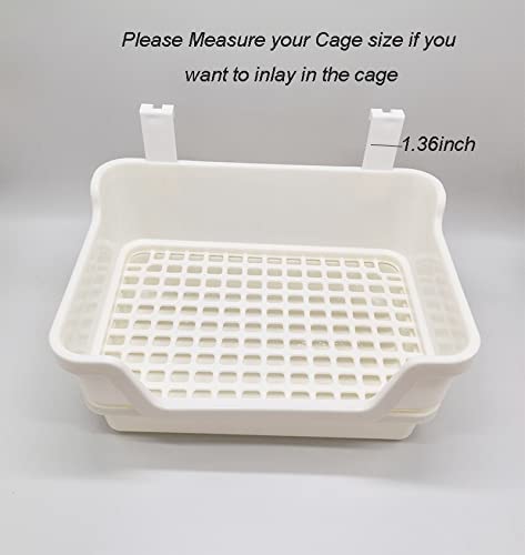 Große Kaninchen Katzentoilette und größere Haustierpfanne für erwachsene Meerschweinchen, Chinchilla, Frettchen, Galesaur, kleine Tiere (beige)