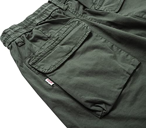 Foursteeds Women's Elastic Tie Waist Mid-Rise Twill Cotton Regular Fit Distressed Big Pockets Knee Length Cargo Shorts Green Xl #TOP5