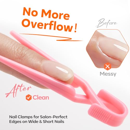 Image of modelones Builder Nail Gel, 3 Colors Builder Hard Gel Nude Pink Clear for Overlays, Apex Building & Extensions, Sculpting Nail Kit with Dual-Ended Brush, Nail Forms, U V /LED Lamp Cured DIY Salon