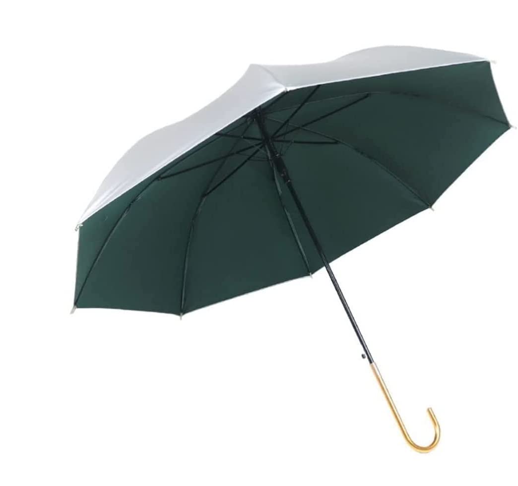 XYNSNDB Parasolki Parasole Parasol golfowy Stylowy, posrebrzany kij Parasol Automatyczny otwarty uchwyt z hakiem J Parasol z trzciny cukrowej Parasol przeciwdeszczowy
