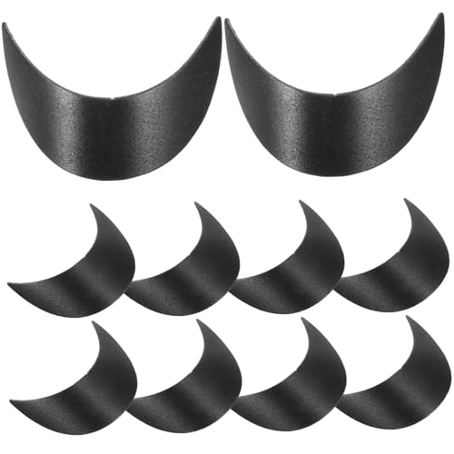 Homoyoyo 10pcs Boys and Girls Baseball Hat Brims Replacement Visor Inserts 15.4x5.2cm Plastic Cap Shaper for Sun Protection for Children Outdoor Activities Black - Main Image