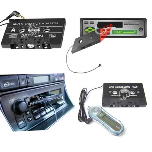 CASSETTE AUTO ADATTATORE JACK CUFFIE AUDIO 3.5mm MP3 CD DVD MP4 USB