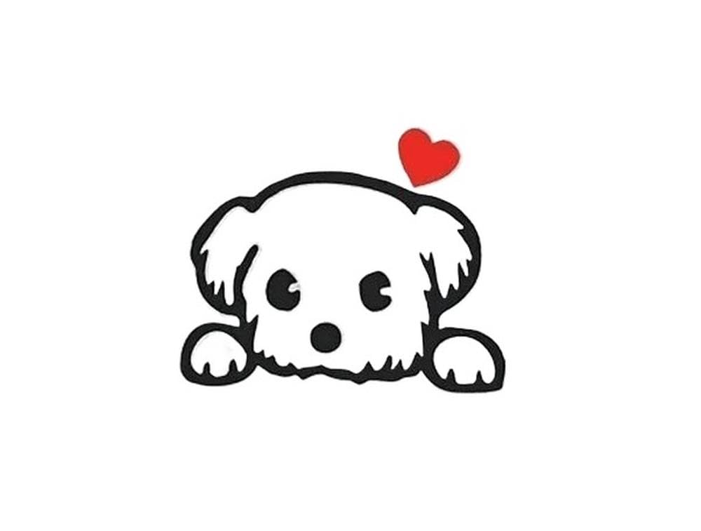 1 Set Dog Vinyl Sticker for Car Rearview Mirror Decorative Decal