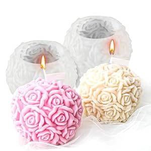 Ezydka 2 Stück Rosenkugel Kerzen Silikonform