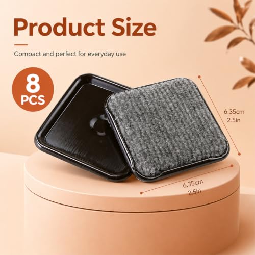 Image of Serplex 2.5 inch Square Reusable Carpet Bottom Furniture Caster Cups, 8Pcs | Furniture Pads Soft Buffer between Furniture and Floors, Effectively Prevent Scratches Dents for Office Chairs Desks