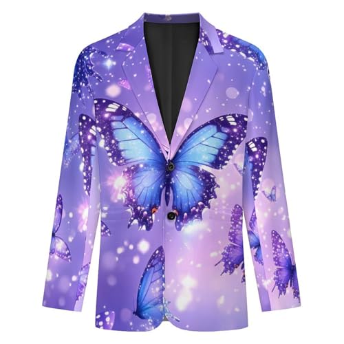 Butterfly Stars Men's Slim Suit Long-Sleeve Prom Tuxedo Classic Two Button Business Jacket4