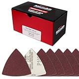 ProductionShop Premium 100 Grit Triangle Mouse Detail Sander Sandpaper Sheets, Box of 45 - Hook & Loop, Triangular Shaped Mouse Disc Pads - Oscillating Multi-Tools - Woodworking, Sand Furniture Paint