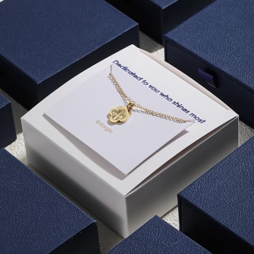 Gold Clover Necklace for Women Dainty 14K Gold Plated Pendant Necklace Adjustable Chain Choker Charm Colorful Clover Pendant Lucky Necklaces for Women Jewelry3