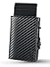 Produktbild PAVO EQUIPO Slim Wallet kompatibel mit Apple AirTag | Slim Wallet | Kartenetui | Kartenetui mit Münzfach | Geldbörse | RFID Schutz | Mini Portemonnaie (Carbon)