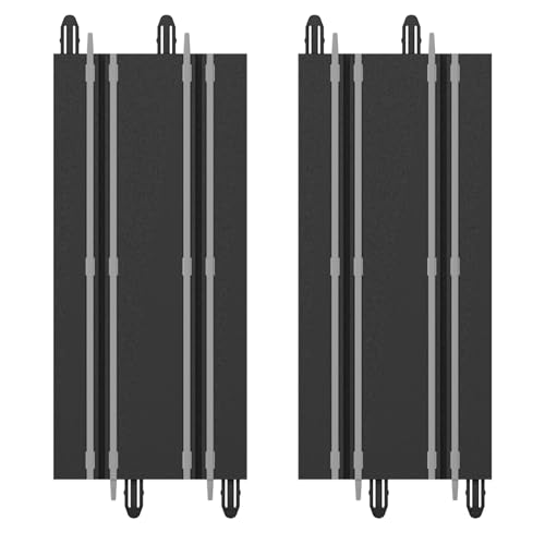 GWOUD Slot Car Track Extension Pack – 2 Straight Tracks Compatible with 1:64 HO Scale Electric Racing Sets, Add-on for Mappable Layout Expansion