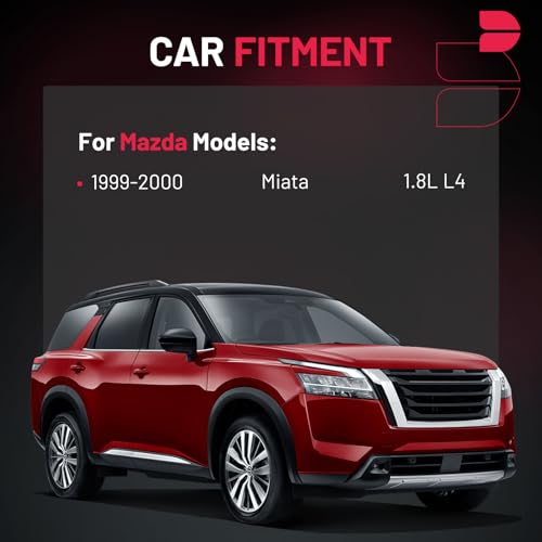 Image of BDFHYK 1 Ignition Coil Pack UF343 and 4 Iridium Spark Plug 2647 Compatible with Mazda Miata 1999-2000 1.8L L4 Mazda Oem Coil Pack Coil for BP4W1810X BP4W1810XA BP4W1810XB BP4W1810XB9U