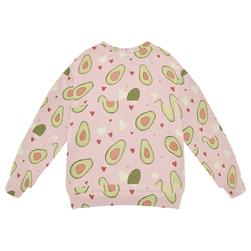 JUNZAN Avocado Hearts Pink Little Kids Hoodie Sweatshirt Fleece Kids Pullover Hoodie Party 4T2