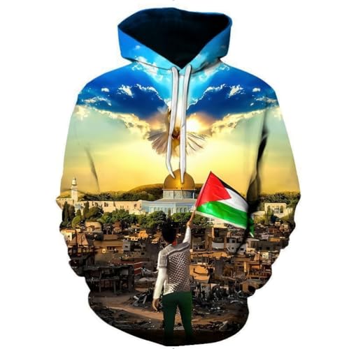 Men Hoodies Mode Personality Trend Men Hoodie Vintage Loose All-Match Men Sweatshirt The New Digital Print Round Neck Men Hooded Sweatshirt DD-03 S
