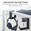 Oneyee 1 Pcs Black Headphone Stand Holder With Cable Clip,Headset Stand Headphone Holder,Soft Rubber Cable Clip Gaming Headset 360 Degree Swivel Adjustable Springed Clamp Headset Desk Hook #4