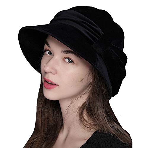 Sombrero Fedora Mujer Terciopelo Ala Ancha Elegante miniatura 1