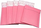 Water Resistant Bubble Envelope Mailers [10 Pack] 6 inch x 9 inch #0 Pink Poly Padded Shipping Envelopes Self Sealing Cushioned Packaging Bags