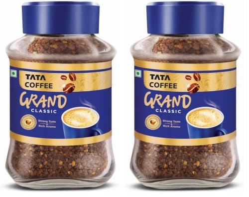 Image of Tata Classic Instant Coffee, 90g Jar, Chicory Mix With Strong Taste & Rich Aroma, With Flavour Locked Decoction Crystals (Pack of 2)