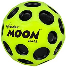 Waboba Moon Ball-Bounces Out of This World-Original Patented Design-Craters Make Pop Sounds When It Hits The Ground-Easy to Grip, Colour-Yellow, 70 x 67 x 70 mm