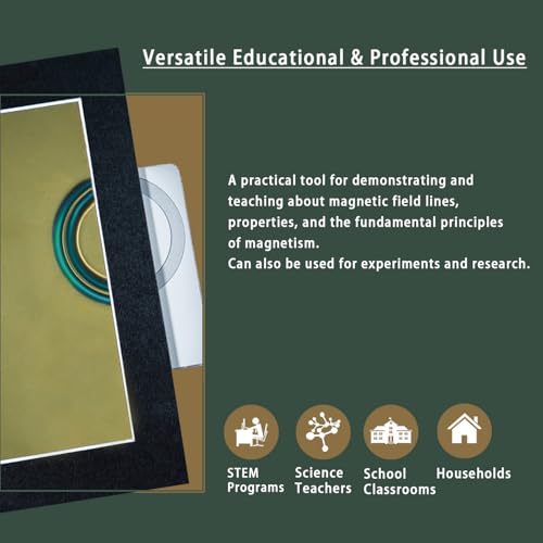 Image of 2 x 4 Inch Magnetic Field Viewing Film, Magnetic Field Viewer, Magnetic Flux Display, Magnet Pattern Detector, Scientific Project Teaching, Automatic and Reusable Recovery