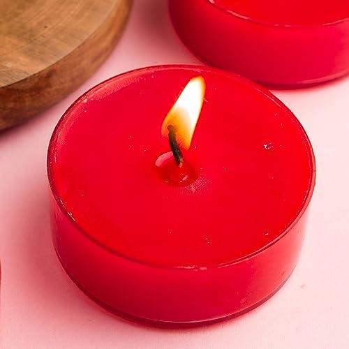 Image of AuraDecor Scented Soy Wax Acrylic Tealight Candle, Organic Luxury Aroma, Aromatic /Aromatherapy Candle || Long Lasting Burning Time (Jumbo Tealight, Juicy Lychee)
