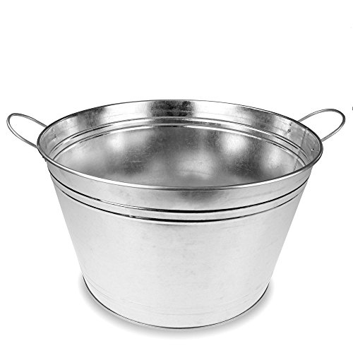 bar@drinkstuff Galvanised Steel Round Party Tub - Drinks Pail, Beer Cooler, Beer Bucket, Drinks Cooler - Image 3