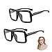 FUIPVGI 2 Stücke Hornbrille Spielzeugbrille, Dicker Quadratischer Rahmen, Klare Linse, Retro Brille Nerd, Detektiv Brille für Karneval, Fasching, Mottoparty, Verkleidung, Accessoire, Cosplay(Schwarz) Baby,Schwarz günstig Kaufen-FUIPVGI 2 Stücke Hornbrille Spielzeugbrille, Dicker Quadratischer Rahmen, Klare Linse, Retro Brille Nerd, Detektiv Brille für Karneval, Fasching, Mottoparty, Verkleidung, Accessoire, Cosplay(Schwarz)