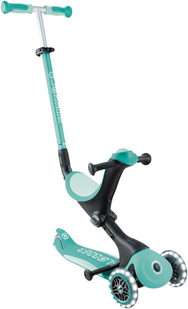 GLOBBER GO-UP Deluxe Lights – 3-in-1 tricycle 120/80 mm, ABEC 9, 3-wheel, height adjustable, LED wheels