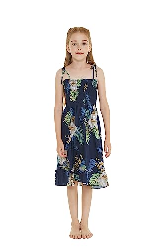 Image of Matchable Family Hawaiian Luau Men Women Girl Boy Clothes in Pineapple Garden Navy