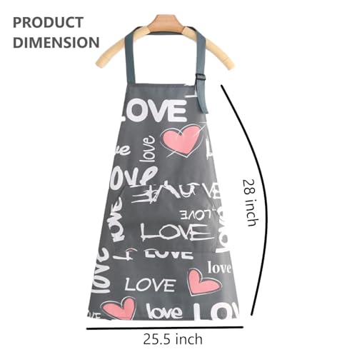 Image of DARSHANAM WORLD Apron for Women with Pockets | Adjustable Waterproof Floral Chef Aprons for Kitchen | Fully washable with large front pocket |Apron for Restaurant | Home | Kitchen | Hotel