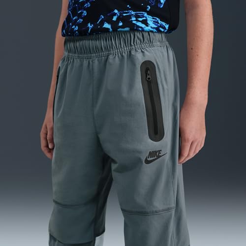 Nike Tech Big Kids' (Boys') Woven Pants (Smoke Grey/White/Black)2