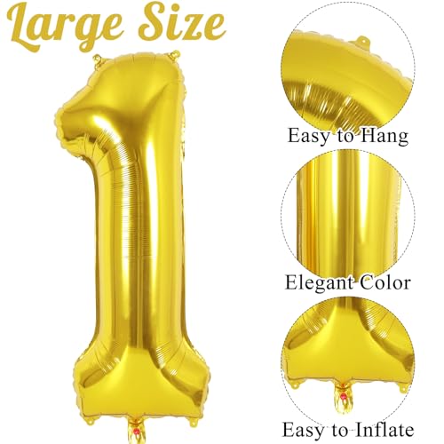 Image of 20 Pcs 16 Inch Gold Number 0-9 balloons, Number Foil Balloons, Small Mylar Numbers Balloon Custom Digital Balloons for Birthday Aniversary Baby Shower Party Decorations Supplies (Gold 2 Set)
