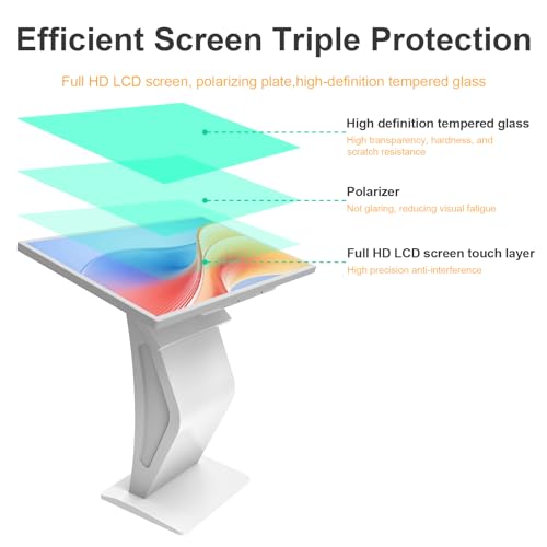 Image of 43 Inch Touch Screen Kiosk, 10pt PCAP Touch Screen Digital Signage, Plug&Play K-Style Indoor Digital Signage, Interactive LCD Display Signage, CMS /U-Disk Publish Content, Split Screen, Android 11