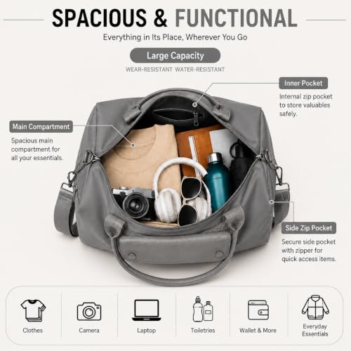 Image of CAVALO - Be Unique Water-Resistant Oxford Duffle Bag for Men and Women, Travel Weekender Cabin Bag, Lightweight Gym Sports Bag with Adjustable Shoulder Strap, 44 x 23 x 22 cm
