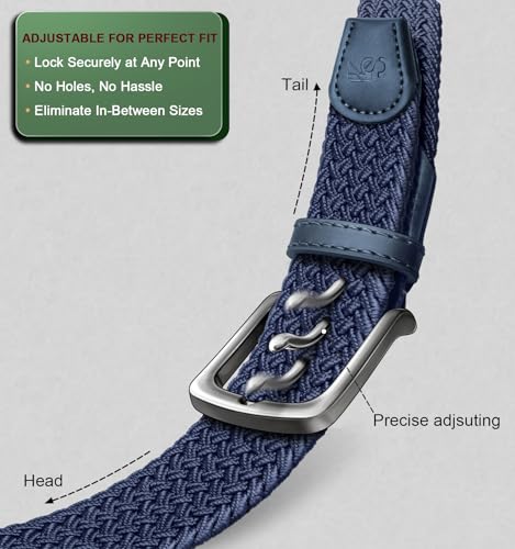 Image of KEMISANT Men's Golf Belt Nulti-pack, Braided Woven Stretch Belt for Gift Men Casual Jeans Sports Work 1 3 /8 inch