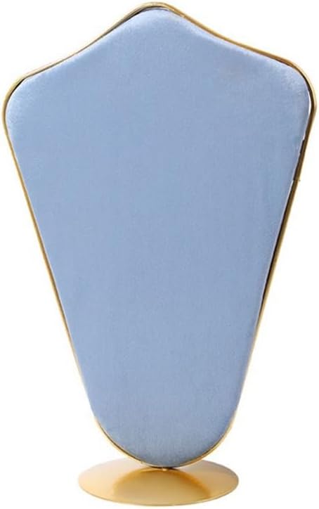 Jewelry Organizer Stand Light Blue Double-Sided Velvet Necklace Rack Creative High-end Shopping Mall Jewelry Display Rack Window Display Props Display Stand(Small)