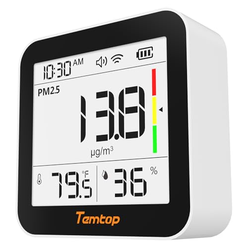 Temtop M10+ WiFi Air Quality Monitor, Rechargeable CO2 Detector with