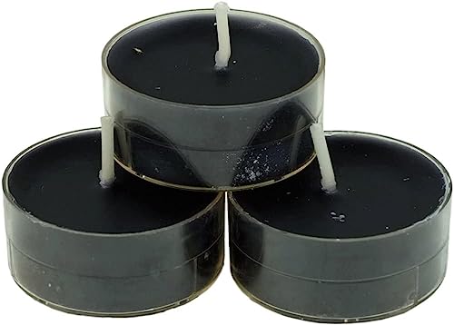 nk Candles 20 dänische Teelichter farbig durchgefärbt ohne Duft (schwarz)