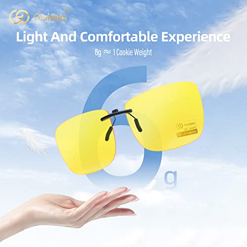 Goiteia Polarised Night Driving Glasses Clip on Anti Glare for Men Women,Effectively Minimize Glare from Oncoming Headlights4