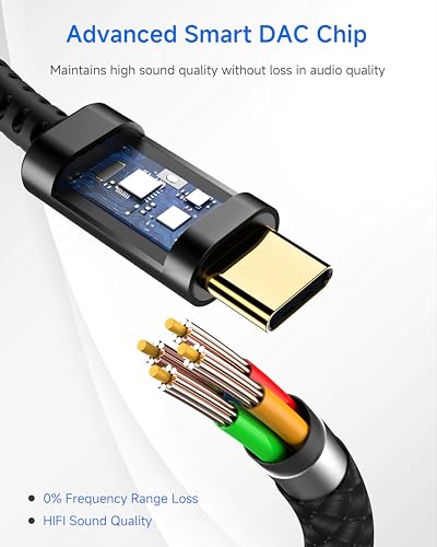 LERTOSEN USB Type C to 3.5mm Female Headphone Jack Adapter,(2-Pack) USB C to Aux Audio Dongle Cable Cord Compatible with iPhone 15 Pro Max/15 Pro/15 Plus,Galaxy S24/S23/S22/S21 Ultra,iPad Pro-Black - Thumbnail 3