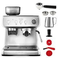 Breville Barista Max Siebträgermaschine | Espressomaschine/Kaffeemaschine mit integriertem Mahlwerk und Milchaufschäumer| 2,8-l-Wasserbehälter | Italienische Pumpe mit 15 Bar | Edelstahl [VCF126X] – Ansicht 4