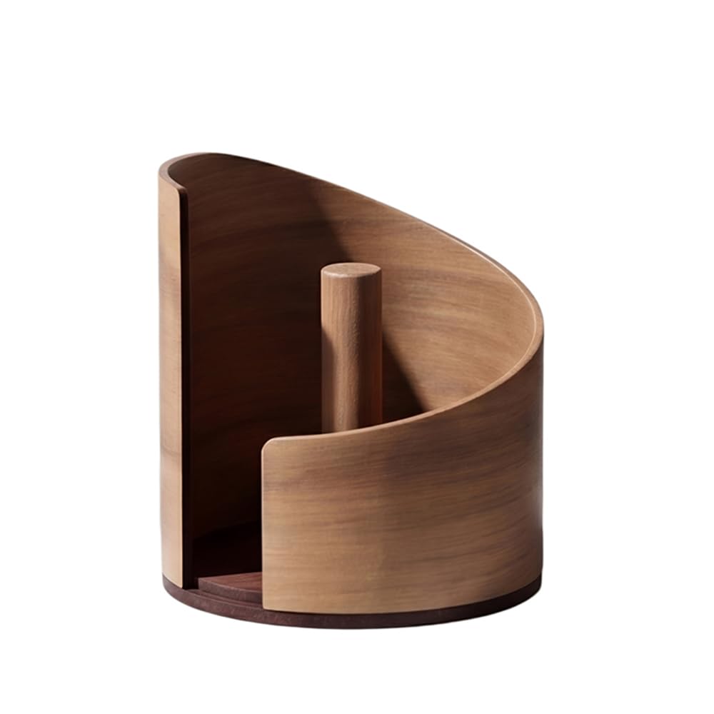 Wood Paper Towel Holder，Housewares Eco-Friendly Tissue Holder，Toilet Roll Holder Sturdy Base Antifungal Paper Towel Holder