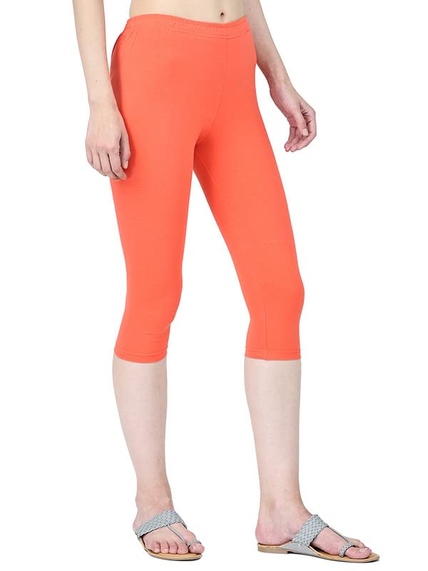 Image of Robinbosky Premium Stretchable Cotton Capri Legging for Women | Suitable for Formal wear & Casual wear | High-End Elastic Makes. The Leggings Squat Proof and Durable for Travel, Yoga, & Workout.