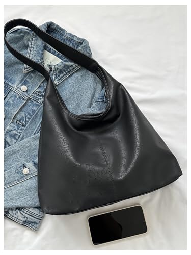 SweatyRocks Women's PU Leather Hobo Shoulder Bags Top Handle Large Tote Purses2